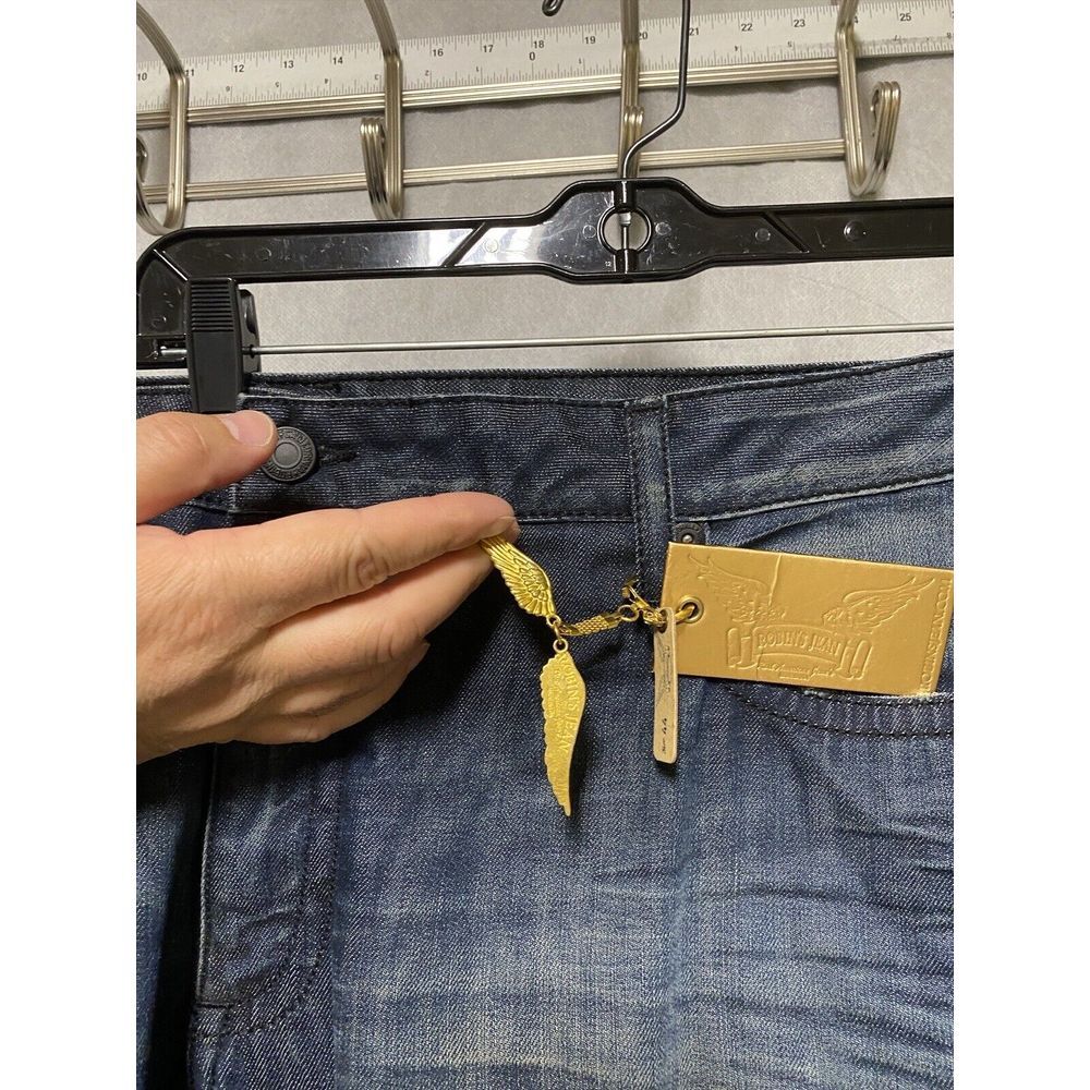 NWT Robin's Jeans Men 44 R‎ Pocket Long Flap Swarovski Rhinestone Studs Straight - Picture 4 of 16